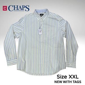 Chaps New With Tags Men’s XXL Oxford Shirt – Yellow & Blue Stripe